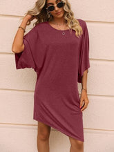 Load image into Gallery viewer, Round Neck Three-Quarter Sleeve Tee Dress