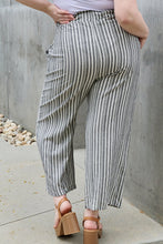 Load image into Gallery viewer, Heimish Find Your Path Full Size Paperbag Waist Striped Culotte Pants