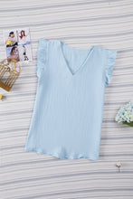 Load image into Gallery viewer, Ruffle Shoulder V-Neck Top