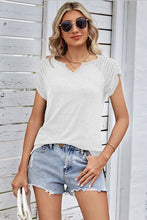 Load image into Gallery viewer, Ruched Notched Short Sleeve T-Shirt