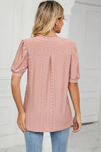 Load image into Gallery viewer, Eyelet Notched Short Sleeve T-Shirt