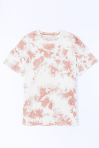 Tie-Dye Round Neck Short Sleeve Tunic Tee