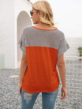 Load image into Gallery viewer, Striped V-Neck Short Sleeve T-Shirt