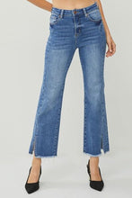 Load image into Gallery viewer, RISEN High Waist Raw Hem Slit Straight Jeans