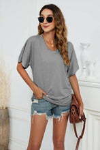 Load image into Gallery viewer, V-Neck Side Ruched Tee