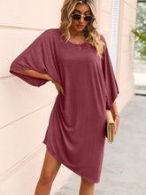 Load image into Gallery viewer, Round Neck Three-Quarter Sleeve Tee Dress