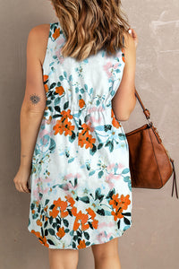 Printed Button Down Sleeveless Magic Dress