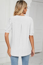 Load image into Gallery viewer, Eyelet Notched Short Sleeve T-Shirt