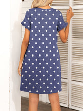 Load image into Gallery viewer, Round Neck Flounce Sleeve Dress with Pockets