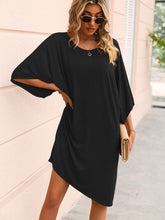 Load image into Gallery viewer, Round Neck Three-Quarter Sleeve Tee Dress