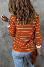 Load image into Gallery viewer, Striped Round Neck Long Sleeve T-Shirt