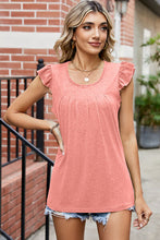 Load image into Gallery viewer, Ruffled Ruched Round Neck Tank