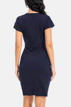 Load image into Gallery viewer, Tie Front Round Neck Short Sleeve Dress