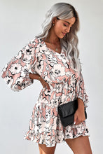 Load image into Gallery viewer, Floral Balloon Sleeve Ruffle Hem Dress