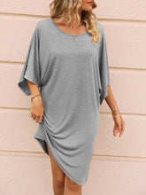 Load image into Gallery viewer, Round Neck Three-Quarter Sleeve Tee Dress