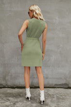 Load image into Gallery viewer, Round Neck Slit Sleeveless Sweater Dress