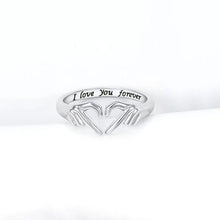 Load image into Gallery viewer, Hand Heart Shape 925 Sterling Silver Open Ring