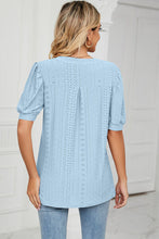 Load image into Gallery viewer, Eyelet Notched Short Sleeve T-Shirt