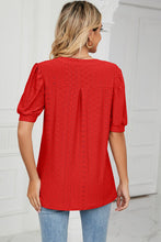 Load image into Gallery viewer, Eyelet Notched Short Sleeve T-Shirt