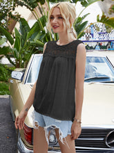 Load image into Gallery viewer, Full Size Spliced Lace Round Neck Tank