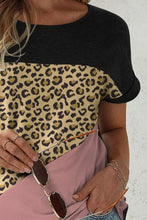 Load image into Gallery viewer, Leopard Round Neck Short Sleeve T-Shirt