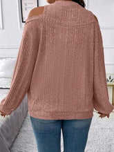 Load image into Gallery viewer, Round Neck Cold Shoulder Sweater