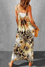 Load image into Gallery viewer, Leopard Sunflower Spaghetti Strap Dress