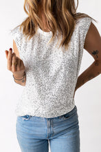 Load image into Gallery viewer, Sequin Round Neck Capped Sleeve Tank