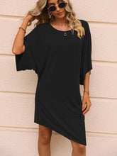 Load image into Gallery viewer, Round Neck Three-Quarter Sleeve Tee Dress