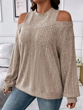 Load image into Gallery viewer, Round Neck Cold Shoulder Sweater