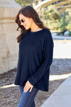 Load image into Gallery viewer, Basic Bae Full Size Ribbed Round Neck Long Sleeve Knit Top