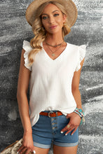 Load image into Gallery viewer, Ruffle Shoulder V-Neck Top